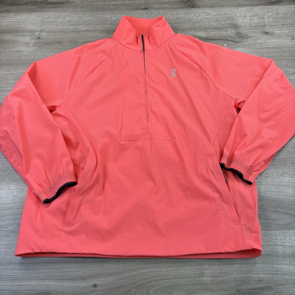 Run On Clouds Running Womens All-Day 1/2 Zip Jacket Coral Size Small Active Wear